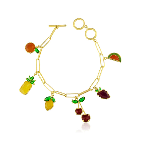 noir jewelry Mixed Fruit Charm Bracelet