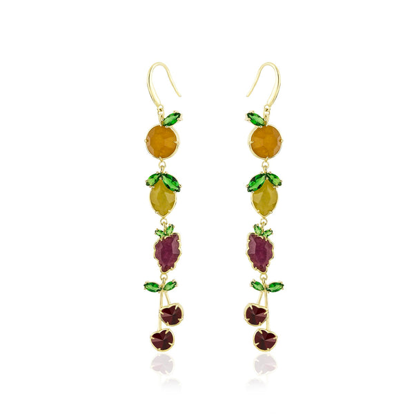 noir jewelry Mixed Fruit Linear Earring