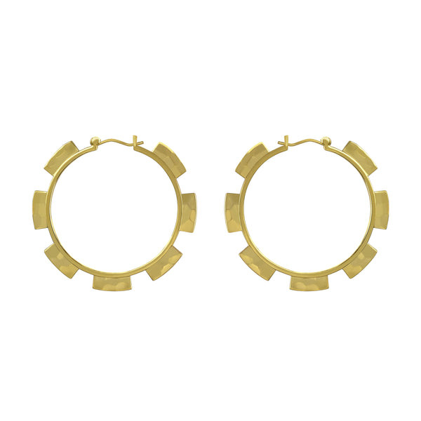 noir jewelry Notched Plate Hoop Earrings