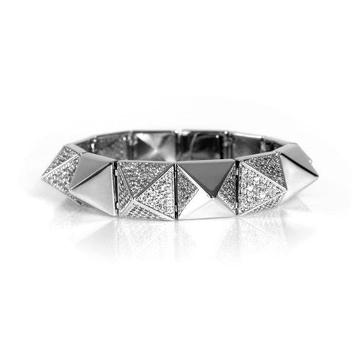 noir jewelry Pave Metal Pyramid Stud Bracelet