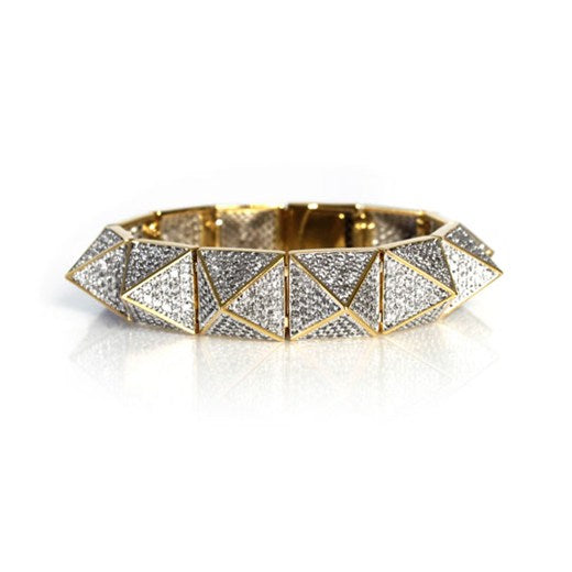 noir jewelry Pave Pyramid Stud Bracelet