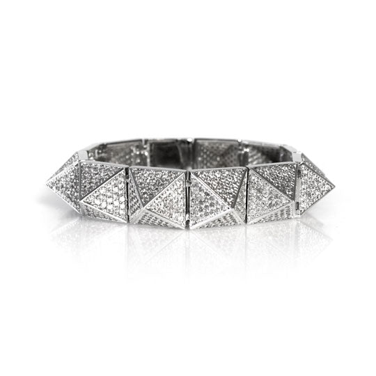 noir jewelry Pave Pyramid Stud Bracelet