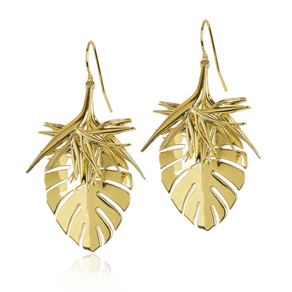 noir jewelry PHILODENDRON EARRINGS