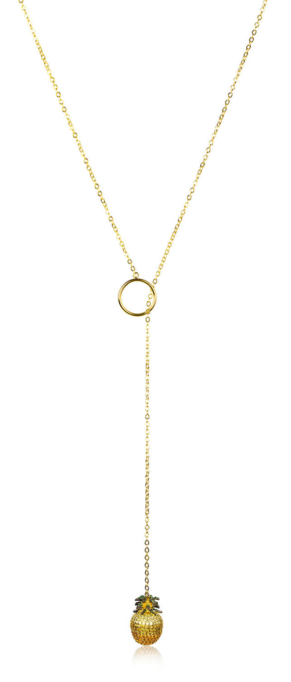 noir jewelry PINEAPPLE HOOP NECKLACE