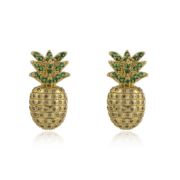 noir jewelry PINEAPPLE STUD EARRINGS