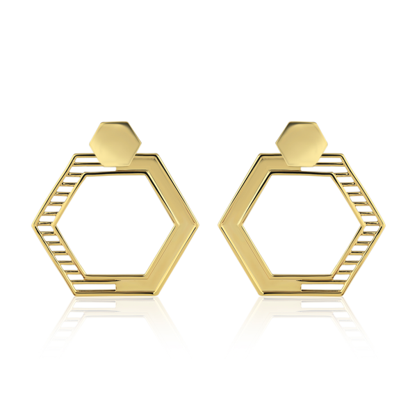 noir jewelry Polygon Dangle Earrings