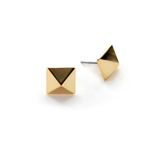 noir jewelry Pyramid Square Earrings