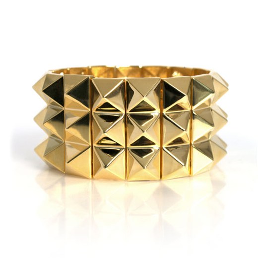 noir jewelry Pyramid Stretch Three Row Bracelet