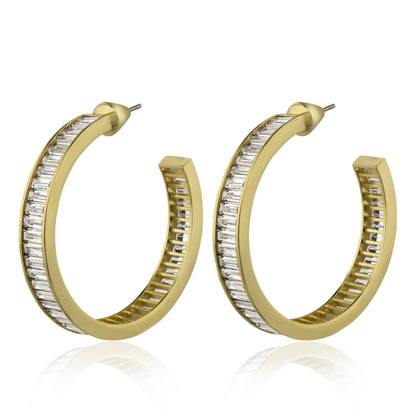 noir jewelry Rangées Large Hoop Earrings-Gunmetal