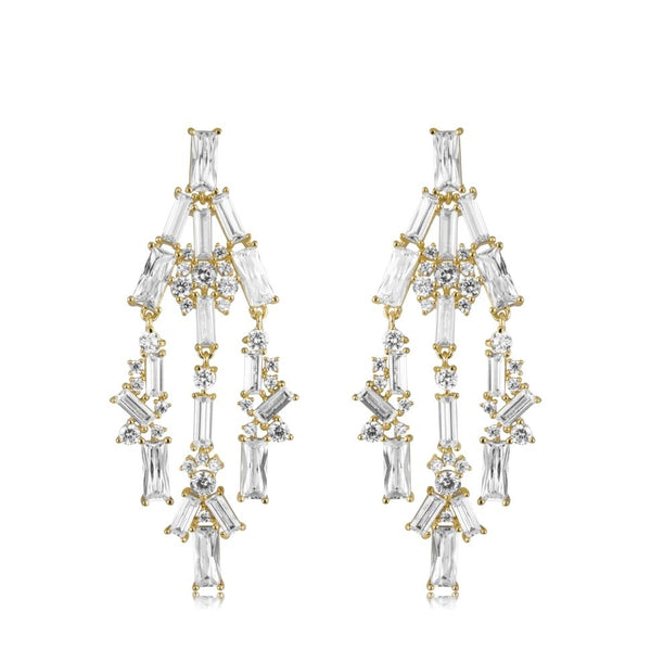 noir jewelry Récolter Chandelier Earrings-Gunmetal