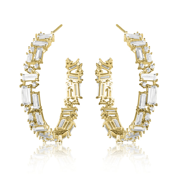 noir jewelry Récolter Hoop Earrings-Gunmetal