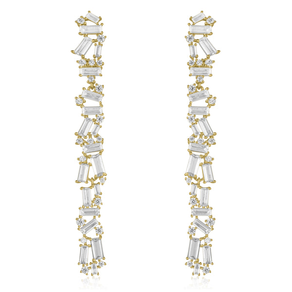 noir jewelry Récolter Linear Earrings-Gunmetal