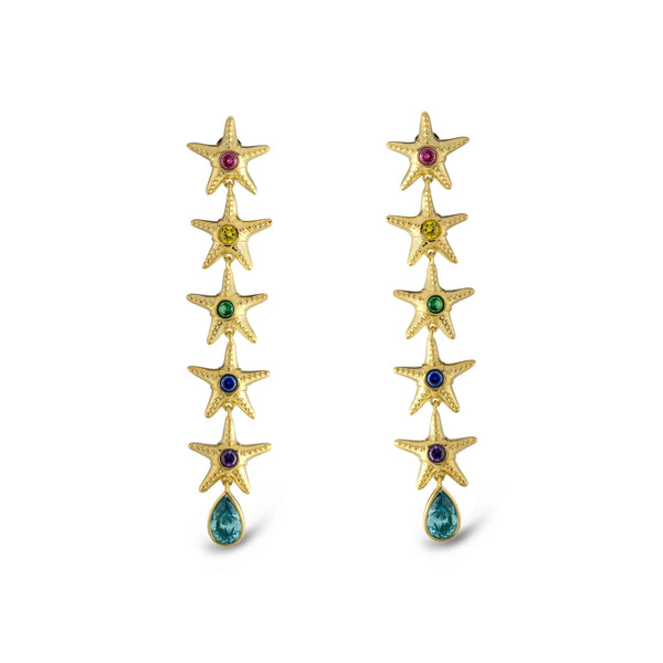 noir jewelry Saboga Linked Starfish Earrings