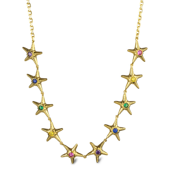 noir jewelry Saboga Linked Starfish Necklace