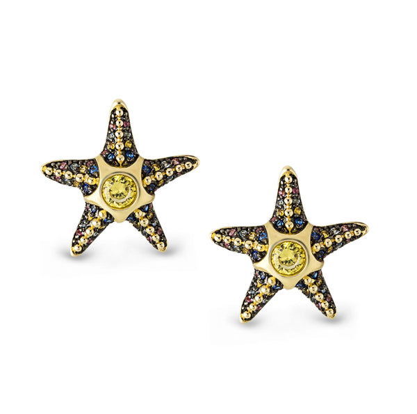 noir jewelry Saboga Starfish Post Earrings