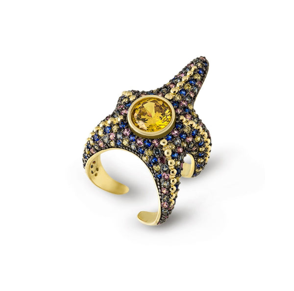 noir jewelry Saboga Starfish Wraparound Ring-8
