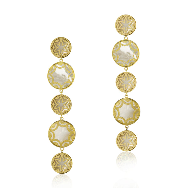 noir jewelry Saidia Linear Earring -Gold/Multi