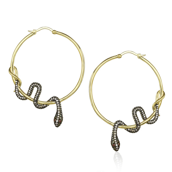 noir jewelry Serpent Hoop Earring