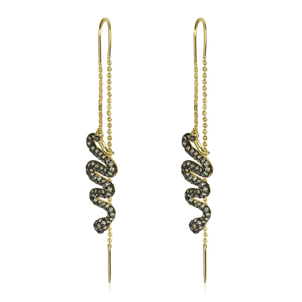 noir jewelry Serpent Threader Earring