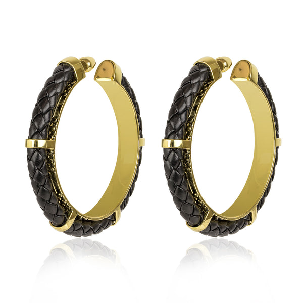 noir jewelry SERPENTINE HOOP EARRINGS