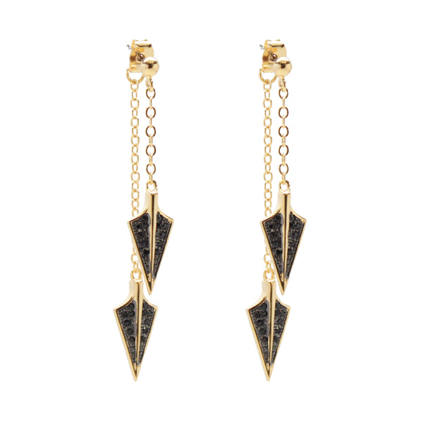 noir jewelry Sioux Arrowhead Drop Earrings
