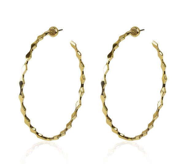 noir jewelry SLIM KNIFE EDGE HOOPS