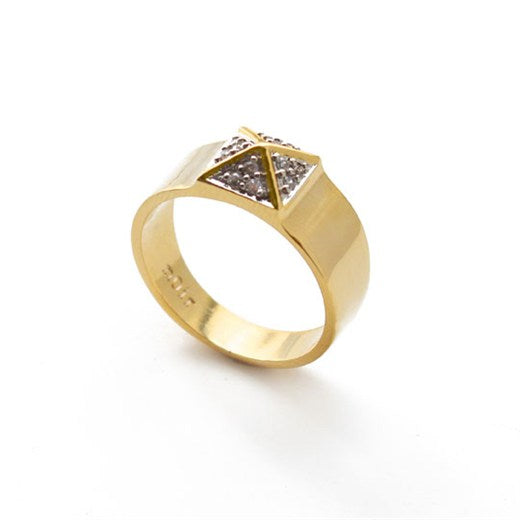 noir jewelry Small Pave Pyramid Ring