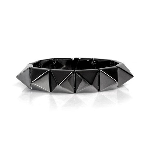 noir jewelry Smooth Pyramid Solid Brass Bracelet