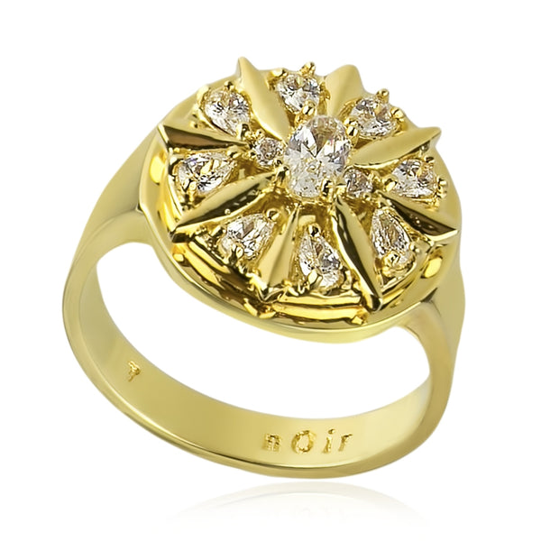 noir jewelry SOLARIS RING - Rhodium - 8