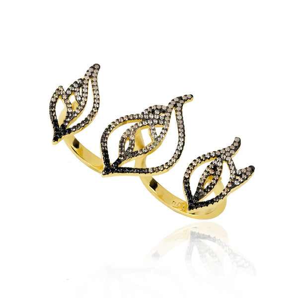 noir jewelry SPARKS DOUBLE RING