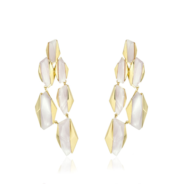 noir jewelry Sparks Fly Statement Earrings-Pink