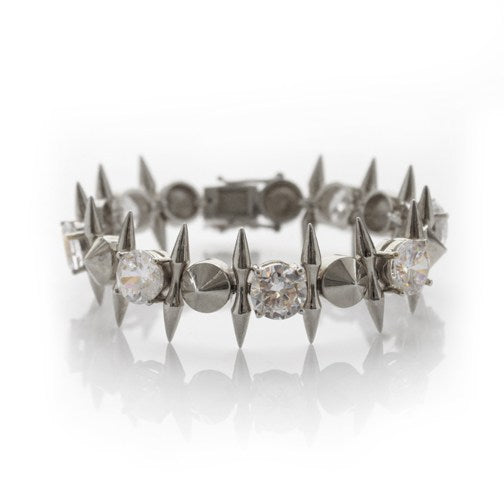 noir jewelry Spike and CZ Mini Punk Bracelet