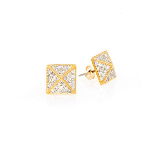 noir jewelry Square CZ Pave Earrings