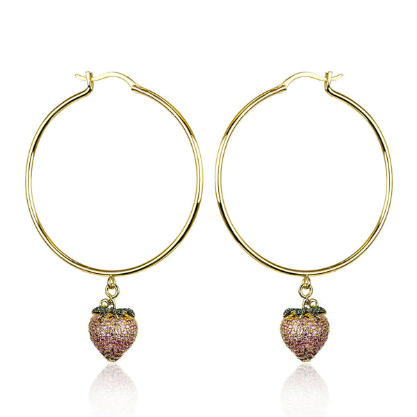 noir jewelry STRAWBERRY HOOP EARRINGS
