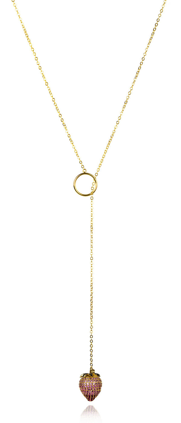 noir jewelry STRAWBERRY HOOP NECKLACE