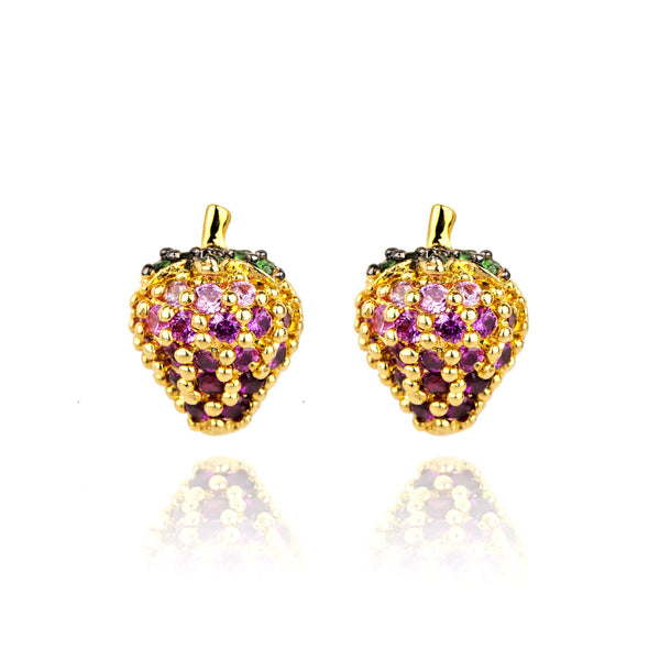 noir jewelry STRAWBERRY STUD EARRINGS