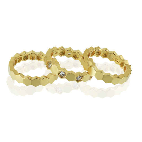 noir jewelry Tesselate Ring Stack