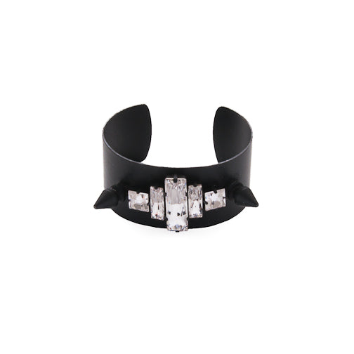 noir jewelry Thin Crystal Spike Cuff Bracelet