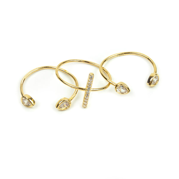 noir jewelry Trini Stackable Ring Set