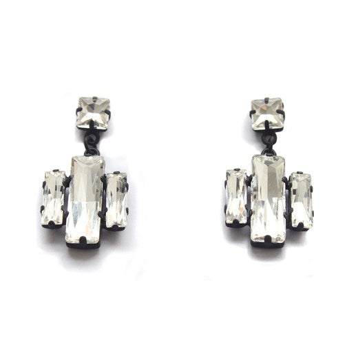 noir jewelry Triple Rectangle Earrings