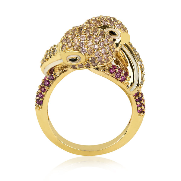 noir jewelry TWIN FLAMINGO RING