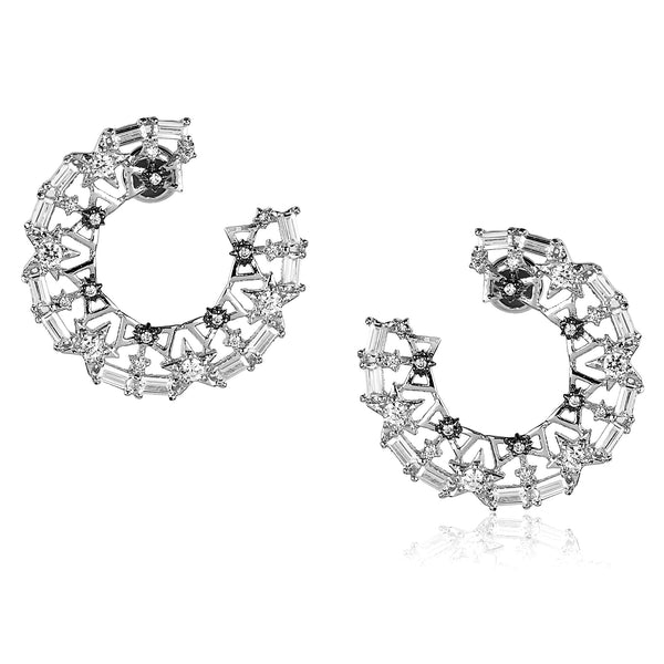 noir jewelry Twinkle Trimmings Earrings-Rhodium