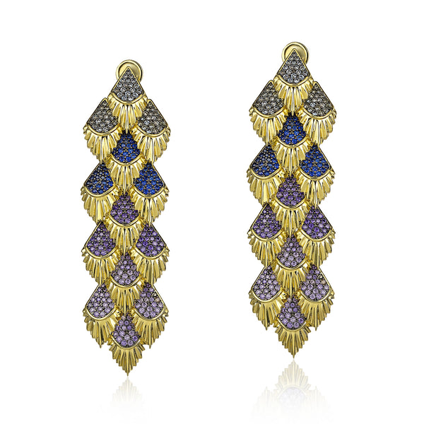 noir jewelry Waterfall Scales Earrings