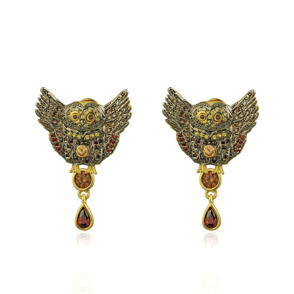 noir jewelry Wise Wings Drop Earrings