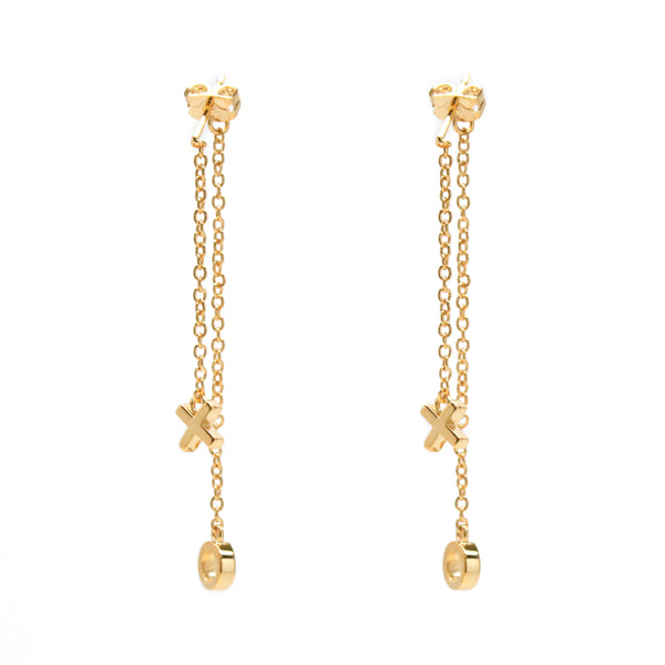 noir jewelry XO Swingers Chain Dangle Earrings