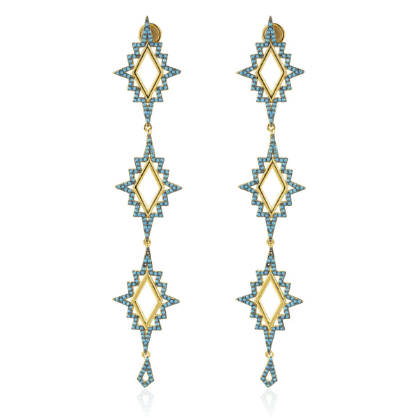 noir jewelry Northern Lights Earrings Turq/gold Size Os