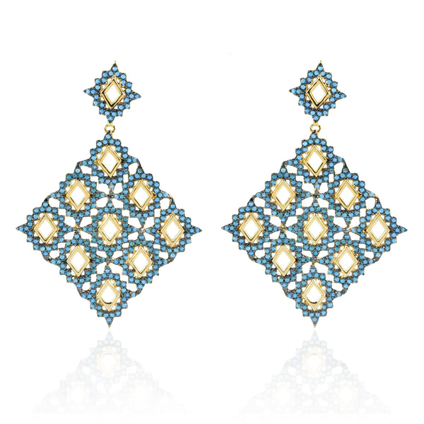 noir jewelry Plateau Earrings White Opal/gold Size Os