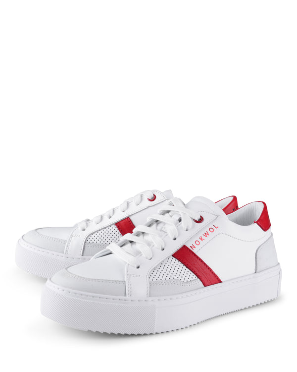 Nokwol Maria White/Red Leather