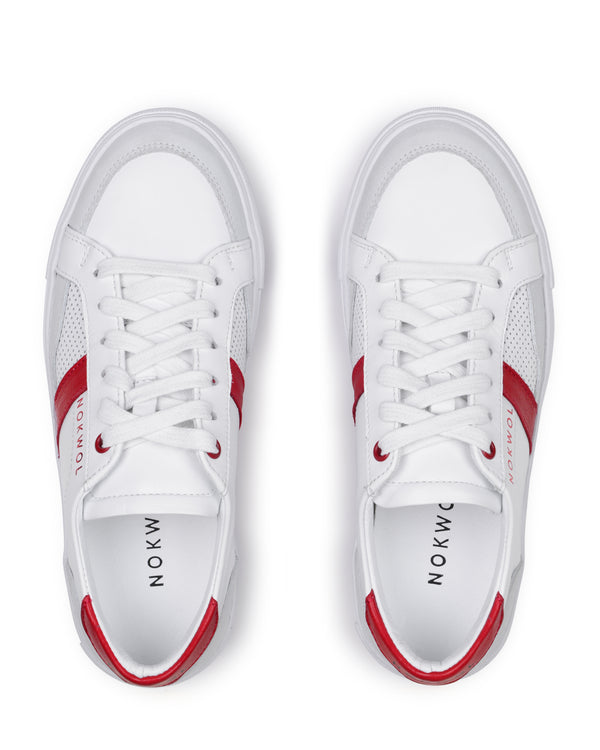 Nokwol Maria White/Red Leather