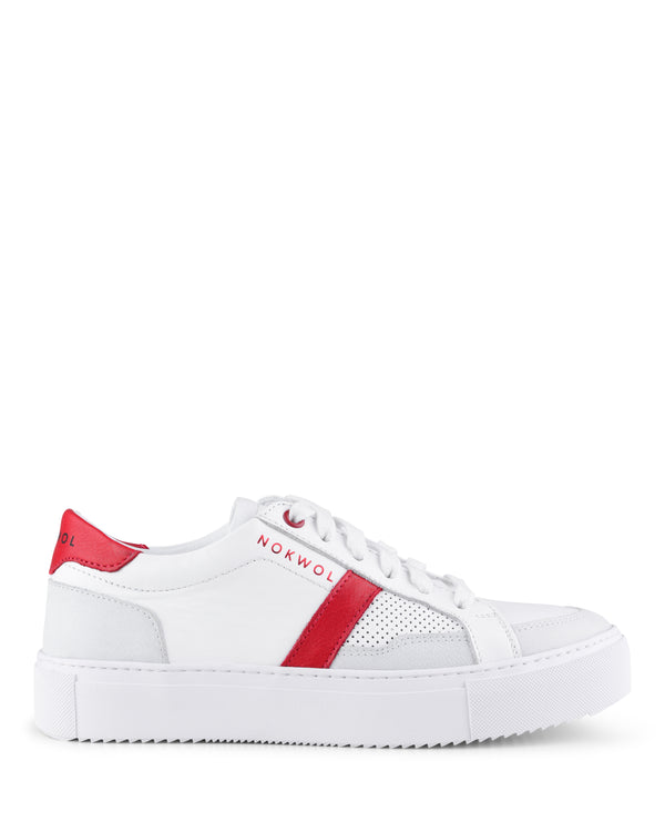 nokwol Maria White/Red Leather